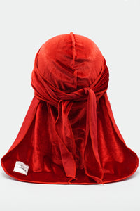 Bright Red Velvet Durag