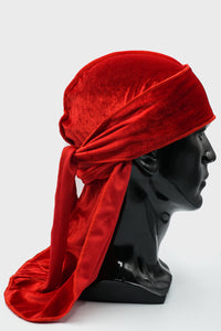 Bright Red Velvet Durag