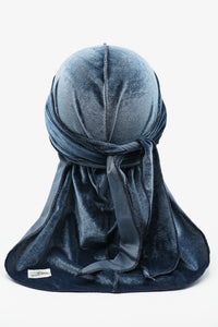 Slate Blue Velvet Durag