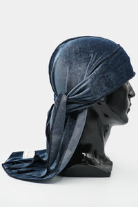 Slate Blue Velvet Durag