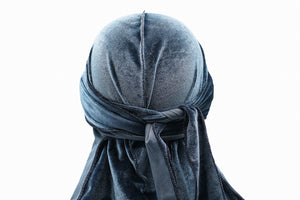 Slate Blue Velvet Durag